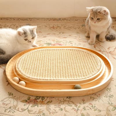 QORA® Krabton - Krabpaal - Krabton voor Katten- Beige - ‎43cm x 33cm x 3cm