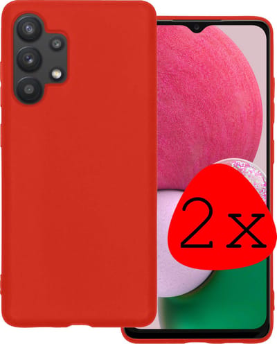 Hoesje 2 Stuks - Geschikt voor Samsung Galaxy A13 4G - Sterk & Shockproof - Case Siliconen - Back Cover - Telefoon Hoes - Rood