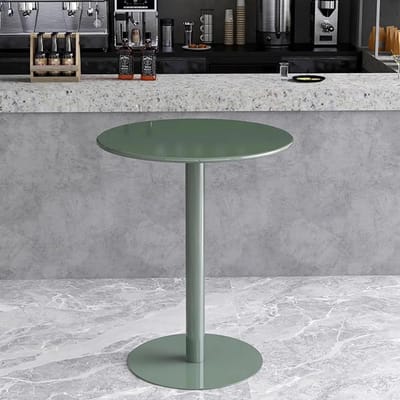 Ronde bijzettafel - Cocktail tafel - Snack of drankje - Stabiele metalen voet - 40x62cm - Zwart