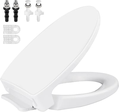 Toiletzitting Vervanging - Zachte Sluiting - Comfortabel Gebruik - Stil Sluitend - Lang Ovaal - Wit