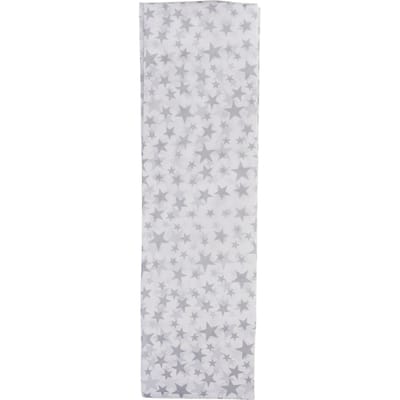 Zijdepapier "Sterren", 4 vellen - Zilver