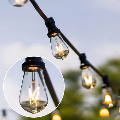 Prikkabel set met 3,5W filament lampen Ø60: optie dimbaar