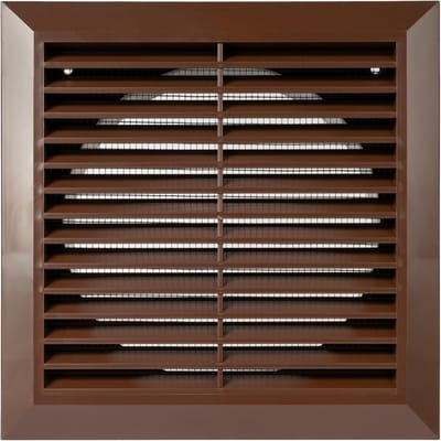 Rond Bruin Ventilatierooster 6 Inch voor Binnen en Buiten - Met Gaas en Montagekit