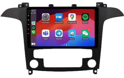 CarPlay autoradio geschikt voor Ford S-Max (2006 t/m 2008) | 9 inch | Android 13 | Draadloos Apple CarPlay & Android Auto | 2GB + 32GB | QuadCore processor | Denago DNG-A134 | 2025 model | 2006 2007 2008 | Bluetooth & Wifi