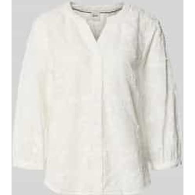 Regular fit blouse met florale siergarnering model 'Velia'