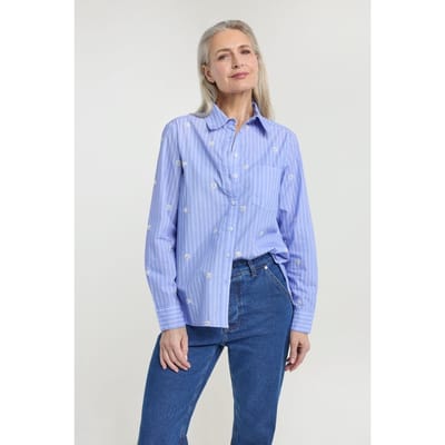 Josephine & Co Juul Blouse Lavender Stripe Maat: 38 | Overhemden Outlet | Dames | Blauw