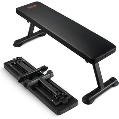 VEVOR Gewichtsbank Vlakke Bank Opvouwbare Krachttrainingsbank, Extreem Draagvermogen 454 kg, Trainingsbank Fitness Bankdrukbank Thuis voor Full Body Workout Multifunctionele Krachttraining en Buikspieroefeningen