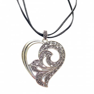 Ketting -zilverkleur -hart -verstelbaar - Charme Bijoux