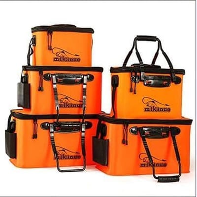 Emmer voor visaas - Visemmer - Aas levend houden - Robuust kunststof - 23 Liter 40x24x24cm - Oranje