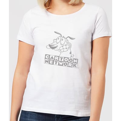 Courage The Cowardly Dog Outline Women's T-Shirt - White - XS
