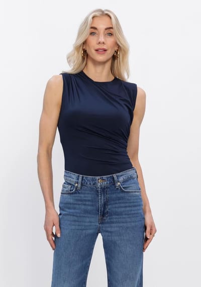 Rosemunde Billie Sl Drape Top Dames - Topjes - Donkerblauw - Maat 42
