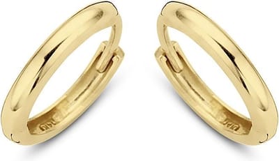 New Bling 9NBG-0049 - Gouden oorringen - 14 Karaat - Glad - 13mm - Geel Goud