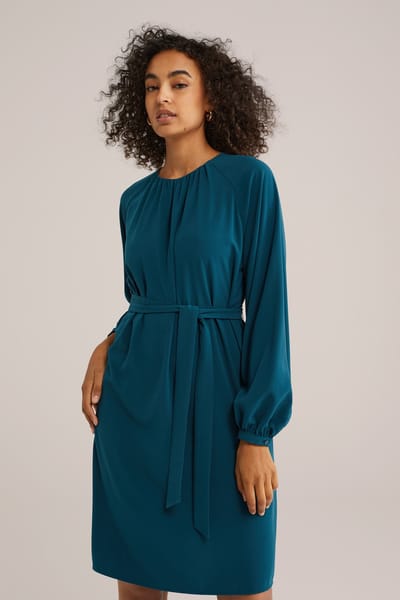 We Fashion Dress Mid Length Petrol Size: L | Midi Dresses Outlet | Dames | Blauw