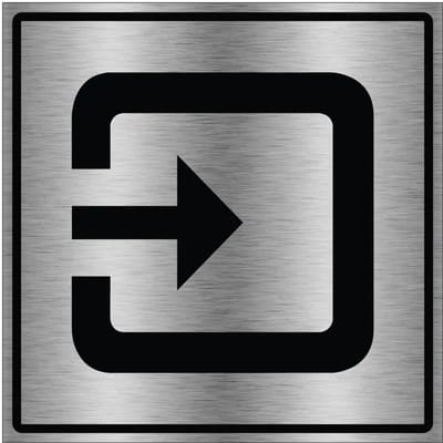 Ingang gebouw bord - gecoat brushed aluminium | 10 x 10 cm