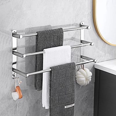 Dailygoods- Handdoekrails Verstelbaar 43-78 cm - Wandgemonteerde
