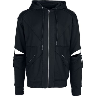 Vixxsin - Gothic Vest met capuchon - Rafe Zip Hoodie Mannen - M tot 3XL - voor Mannen - zwart