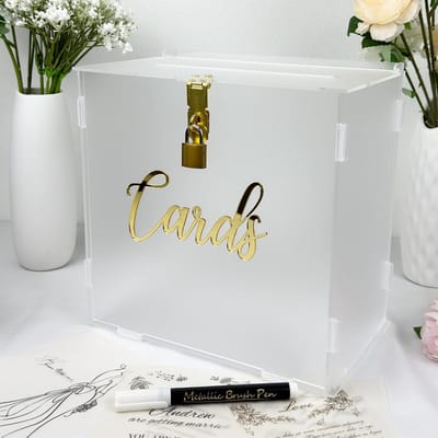 Grote Acryl Kaart Box met Slot voor Bruiloft - Decoratieve Cadeau Bus voor Receptie en Feesten