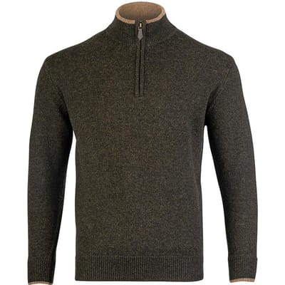 Jack Pyke Heren Ashcombe Lamswol Half Zip Pullover M olijf