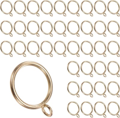 Set van 40 Gouden Gordijnringen met Oogjes, Roestvrijstalen Ringen voor Gordijnstangen, 3.5 cm Binnenmaat voor het Ophangen van Gordijnen en Decoratie