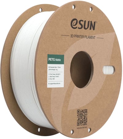 ESUN Matte PETG 2kg 3D-printfilamenten 1,75mm 1kg/rol Kosteneffectieve matte afwerking, instapmodel 3D-printmateriaal geschikt voor buitengebruik, snelle levering