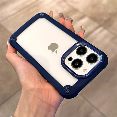 Luxe, robuuste, schokbestendige hoes voor iPhone 16 15 14 13 12 11 Pro Max 16Plus met transparante, harde siliconen bumper. For iPhone 14 Pro