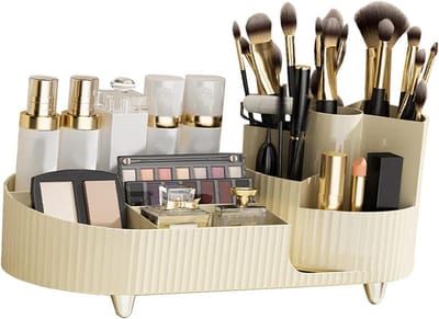 Make-up Opbergdoos - Cosmetica Organizer - Kaptafel Opruimen - 360 Graden Draaibaar - Grote Capaciteit - Wit