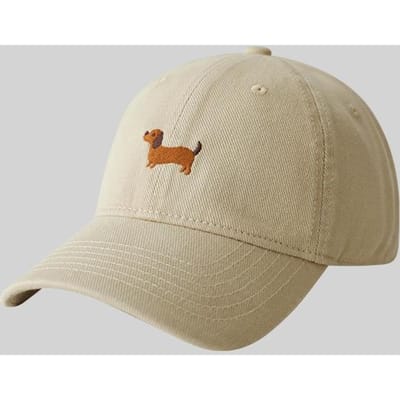 Dachshund Borduur Baseballpet Zonbescherming Mode Outdoor Hoed Geschikt Voor Mannen En Vrouwen Voor Dagelijkse Vrije Tijd Combinatie beige
