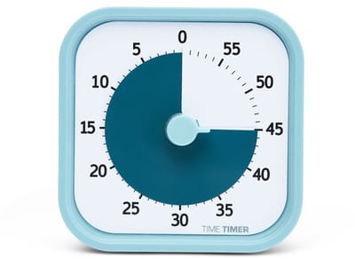 Time Timer® MOD HOME EDITION - kleur Lake Day Blue - 60 Minuten visuele timer - INCLUSIEF COVER Lake Day Blue - combiset