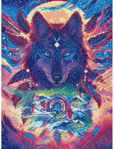 Letistitch borduurpakket wolf magie L9976 telpatroon