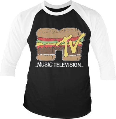 MTV Raglan top -S- Hamburger Zwart/Wit
