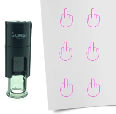 CombiCraft Stempel Middelvinger 10mm rond - Roze inkt