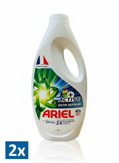 2 x Ariel Original - Actieve Geurbestrijding - Vloeibaar Wasmiddel - Witte en Gekleurde Was - 31 Wasbeurten