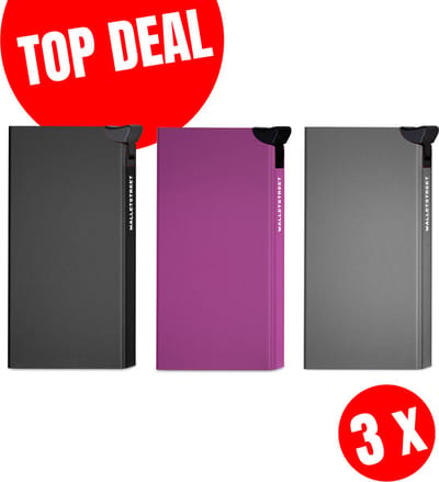 Walletstreet CB collection Uitschuifbare Pasjeshouders-Aluminium Creditcard Protector Anti-Skim/ RFID 7 Pasjes