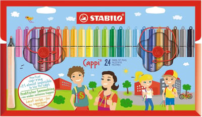 Viltstift STABILO Cappi 168 etui à 24 kleuren | 6 stuks