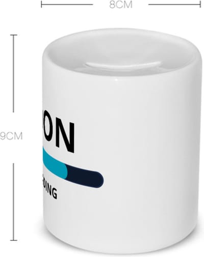 Akyol - zoon loading Spaarpot - Zoon - ochtendkoffie laden - verjaardagscadeau - verjaardag - cadeau - cadeautje voor zoon - zoon artikelen - kado - geschenk - gift - 350 ML inhoud