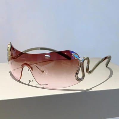 Dames Luxe Zonnebril Klassiek Verloop Y2K Stijl Zonnebrillen Heren Randloos Piloot Oogbescherming Uv400 Heren Dames Brillen voor Pittige Meisjes