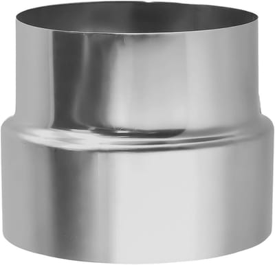 Schoorsteen Verloopstuk - Adapter Pijp - Verbinding Maken - Roestvrij Staal - 110mm/100mm - Zilver
