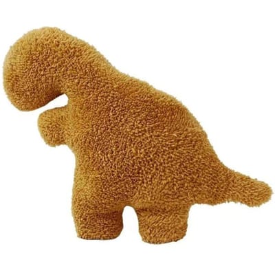 Schattig Dinosaurus Vormig Kippenblok Kussen, Pluche Speelgoed, Zacht en Huidvriendelijk, Decoratie voor Dinosaurussenliefhebber, Begeleidingscadeau 30*35cm brown