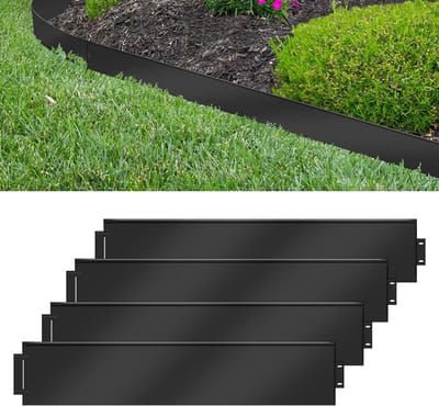 Metalen graskant - Flexibele rand - Tuin afscheiden - Eenvoudig te buigen - 25 meter 18cm - Zwart