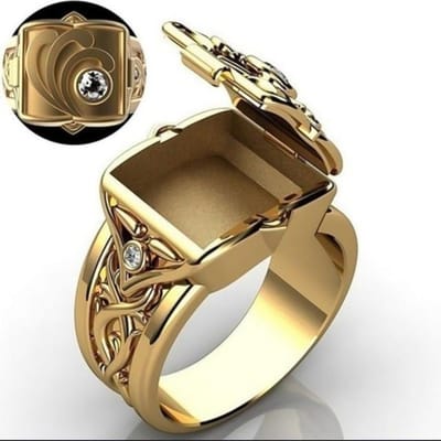 Kruis Open Cap Manchet Cuffic Locklet Kleine Geheime Patroon Koperen Ringen Voor Mannen Verloving Bruiloft Feest Mannelijke Ring Sieraden 9 beige