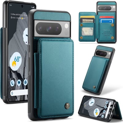 Luxe Portemonnee Backcover met Anti-RFID kaarthouders voor Pixel 8 Pro _ Groen