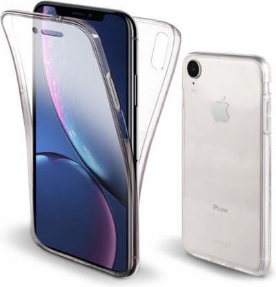 LuxeBass Hoesje geschikt voor iPhone Xr - Dubbelzijdig Siliconen hoesje - 2 in 1 (360 graden) - telefoonhoes - gsm hoes - gsm hoesjes
