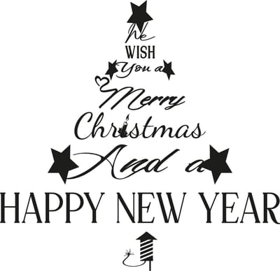 We Wish You a Merry Christmas And a Happy New Year Sticker – 42,01 x 45 cm