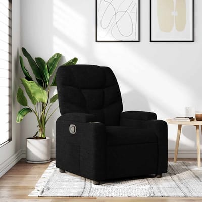 vidaXL - Fauteuil - verstelbaar - stof - zwart