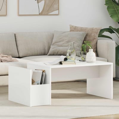 vidaXL - Salontafel - Wit - 90 - x - 45 - x - 35 - cm - Bewerkt - hout