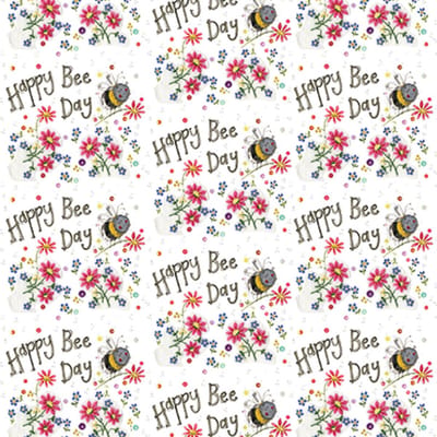 Alex Clark BIRTHDAY BEE FOLDED GIFTWRAP - Cadeauverpakking met labels Bij