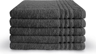 Byrklund Handdoeken 70 x 140 - Set van 5 - 100% Katoen - Hotelkwaliteit - Zacht en Absorberend - Antraciet