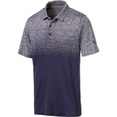 Puma EvoKnit Ombre Navy Performance Fit Heren Golf Poloshirt 595106 03