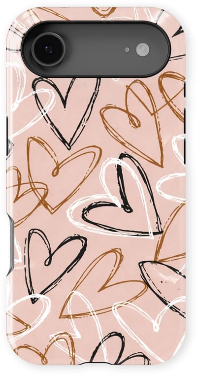 Tough Hoesje met Hartjes geschikt voor iPhone 17 Air | Little Love Tough Case Geschikt voor Mag | Hartjes Print Backcover geschikt voor iPhone 17 Air Artful Hearts