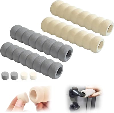 Deurklink Beschermers - Deurstopper set - Muren Beschermen - Hoogwaardig Materiaal - 4 stuks - Wit Grijs